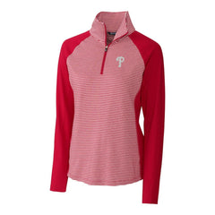 MLB Philadelphia Phillies Cutter & Buck Women's DryTec Forge Tonal Stripe Half-Zip Top
