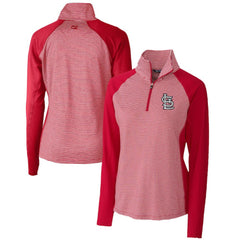 MLB St. Louis Cardinals Cutter & Buck Women's DryTec Forge Tonal Stripe Half-Zip Top