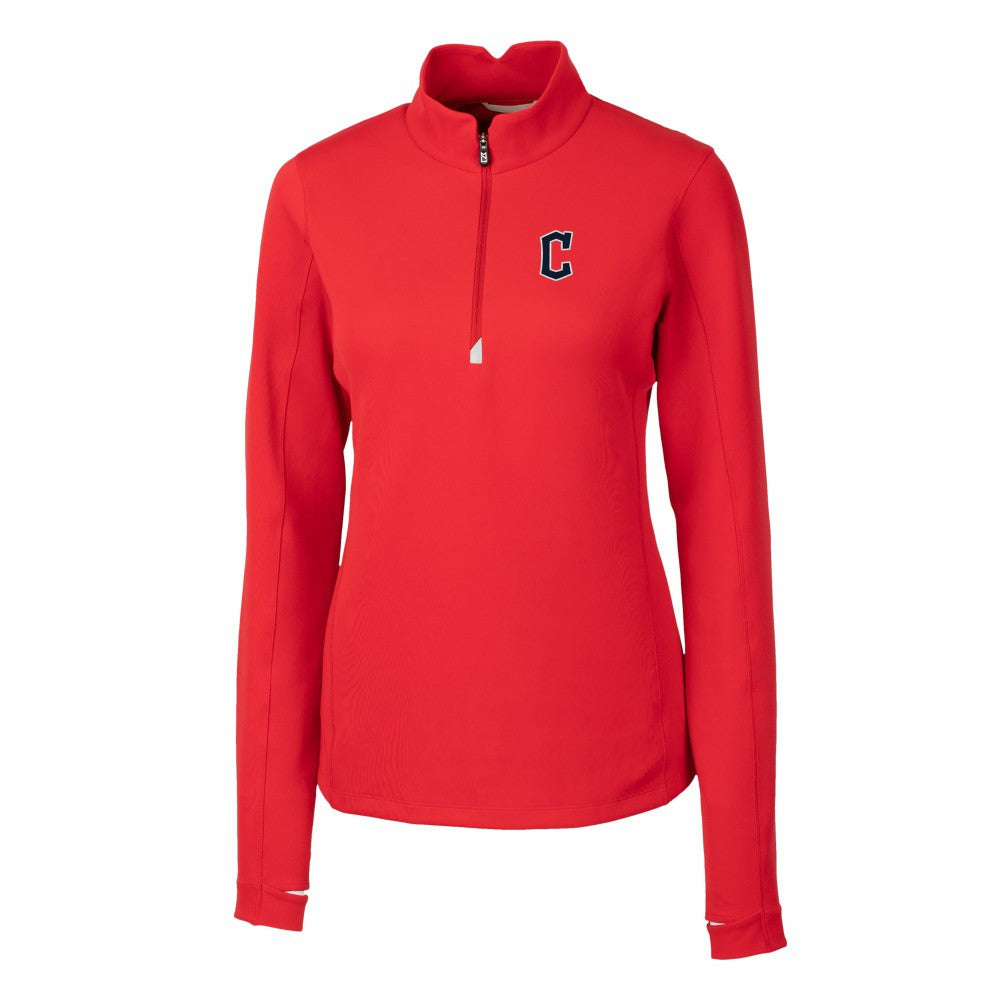 MLB Cleveland Guardians Cutter & Buck Women's DryTec Traverse Stretch Quarter-Zip Pullover Top
