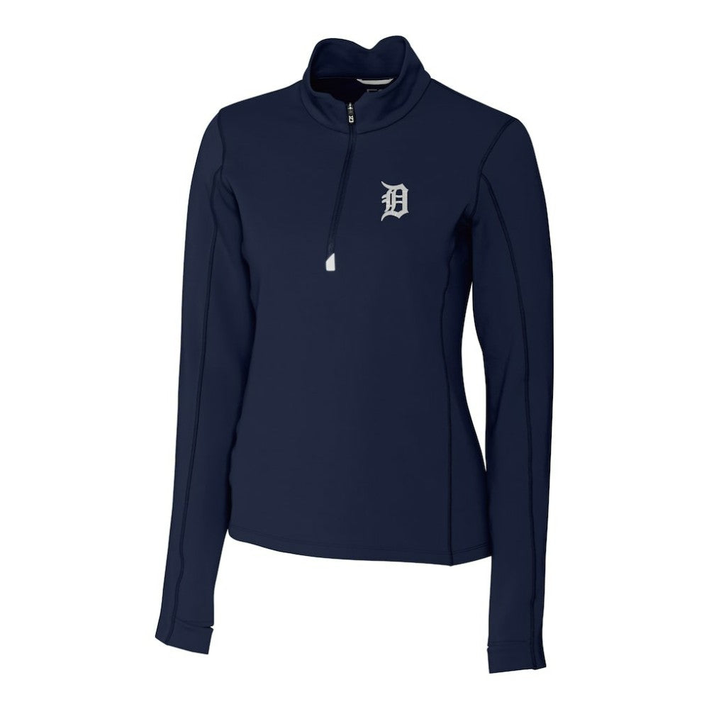 MLB Detroit Tigers Cutter & Buck Women's DryTec Traverse Stretch Quarter-Zip Pullover Top