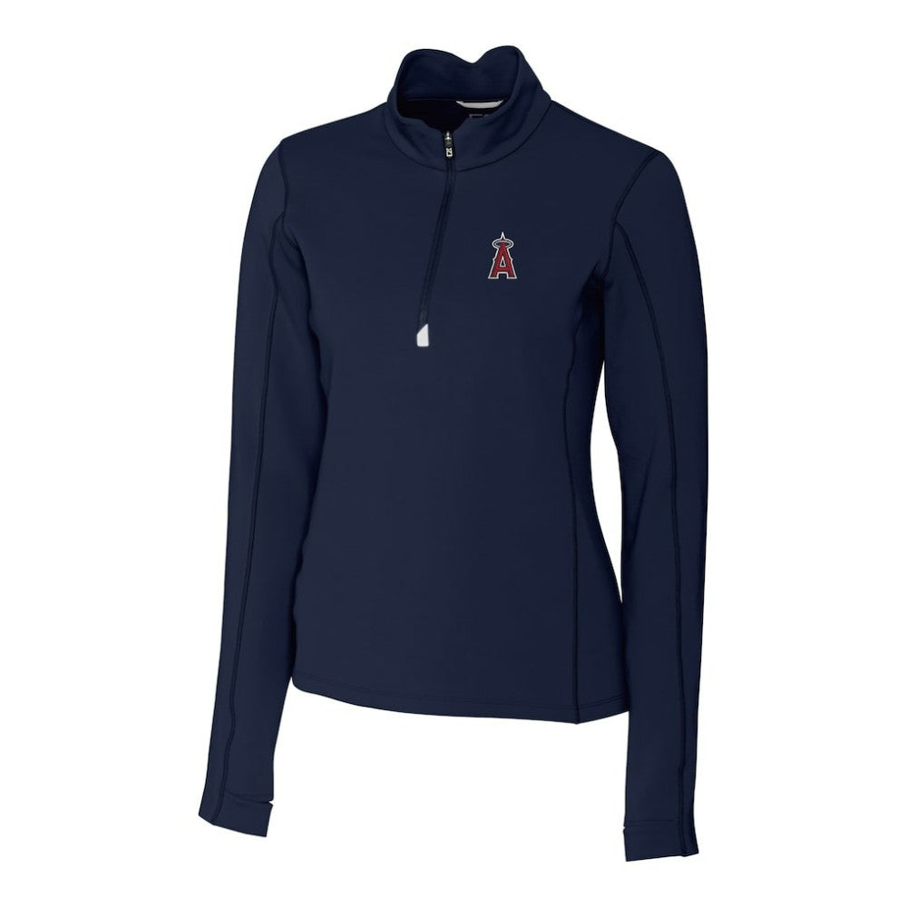 MLB Los Angeles Angels Cutter & Buck Women's DryTec Traverse Stretch Quarter-Zip Pullover Top