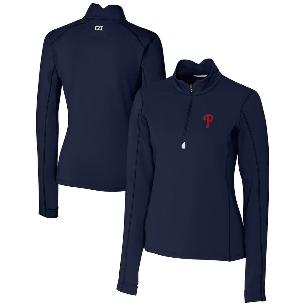 MLB Philadelphia Phillies Cutter & Buck Women's DryTec Traverse Stretch Quarter-Zip Pullover Top
