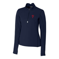 MLB Philadelphia Phillies Cutter & Buck Women's DryTec Traverse Stretch Quarter-Zip Pullover Top