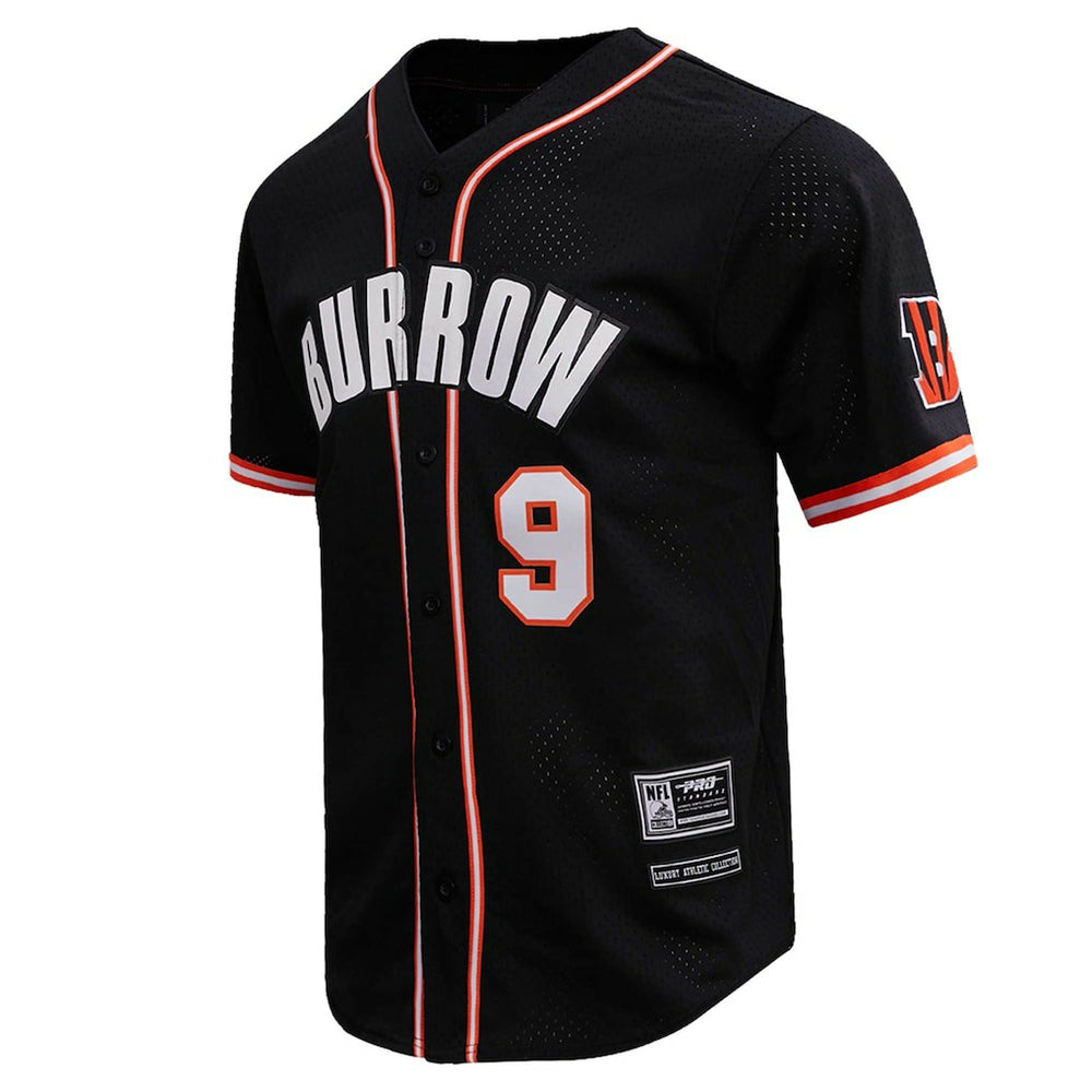Joe Burrow  Pro Standard Mesh Baseball Button-Up T-Shirt - Cincinnati Bengals