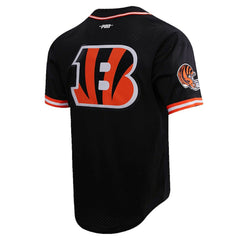 Joe Burrow  Pro Standard Mesh Baseball Button-Up T-Shirt - Cincinnati Bengals