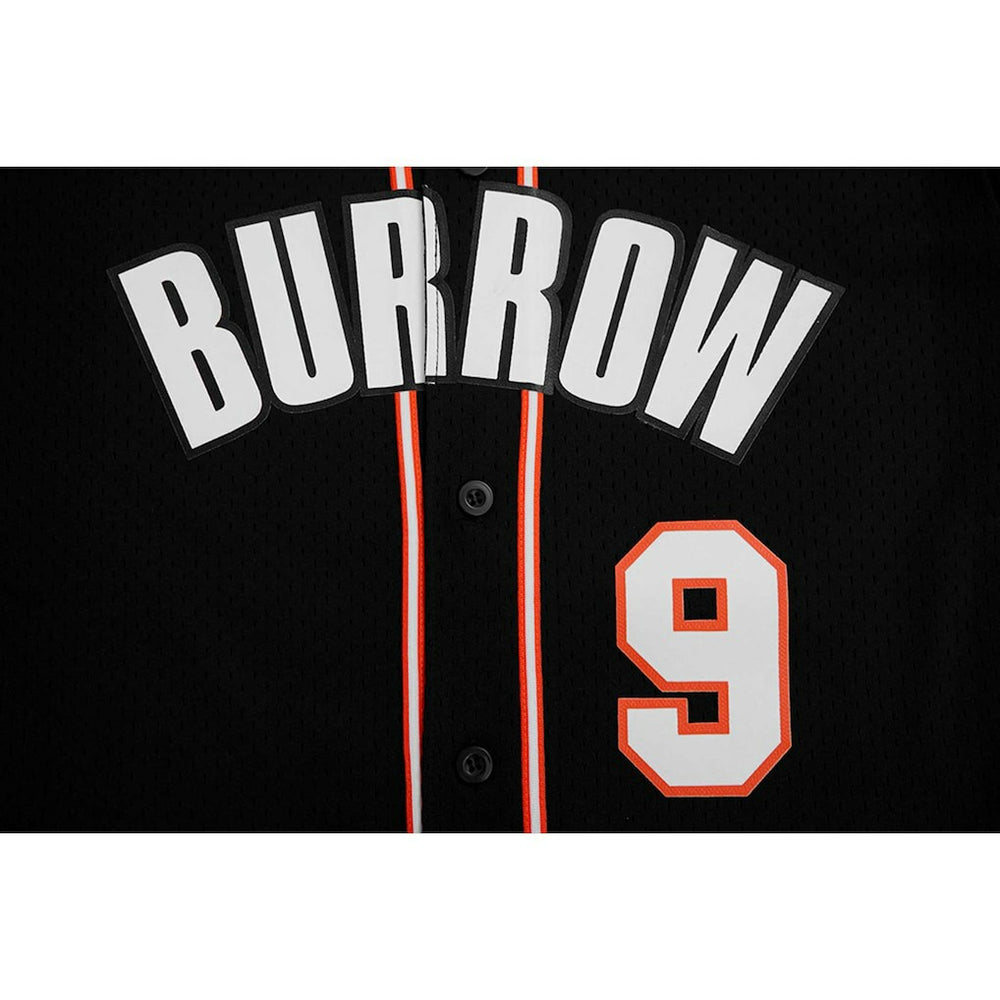 Joe Burrow  Pro Standard Mesh Baseball Button-Up T-Shirt - Cincinnati Bengals