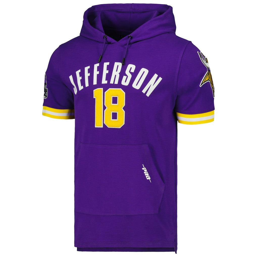 Justin Jefferson  Pro Standard Player Name & Number Hoodie T-Shirt - Minnesota Vikings