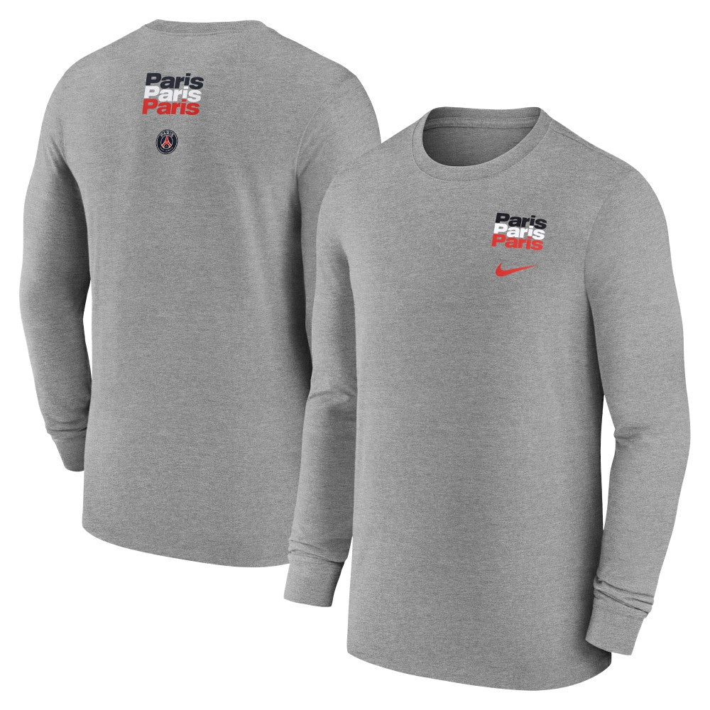 Paris Saint-Germain Legend Long Sleeve T-Shirt - Nike Heather Gray