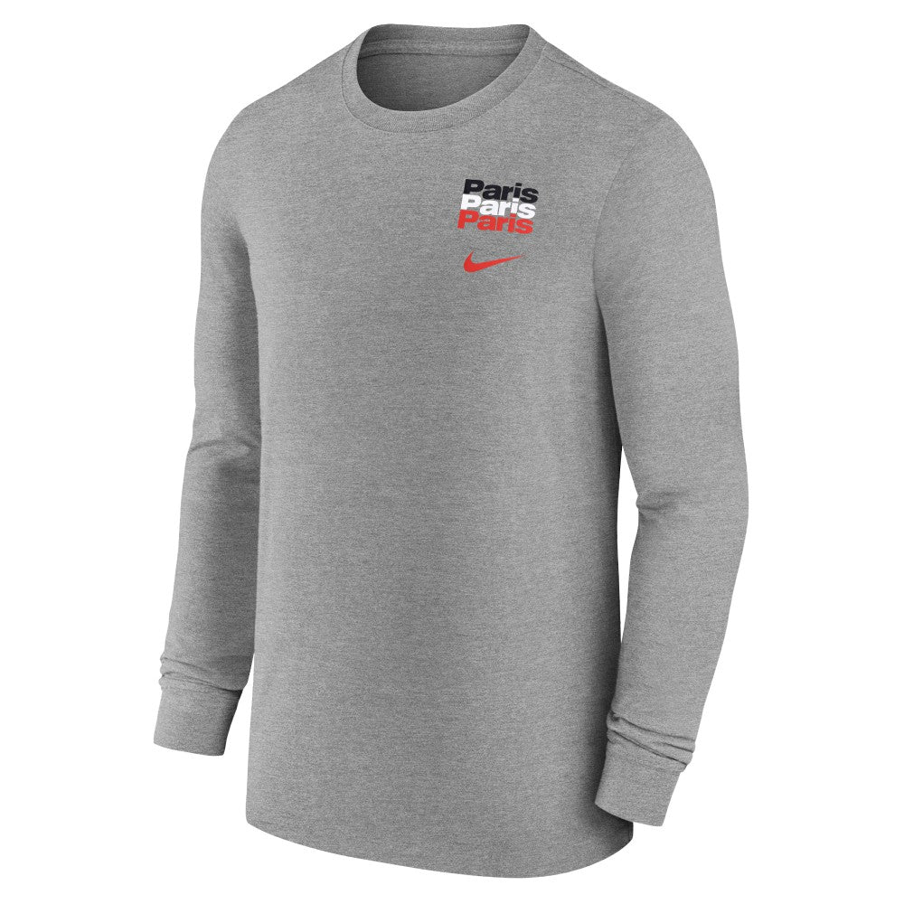 Paris Saint-Germain Legend Long Sleeve T-Shirt - Nike Heather Gray