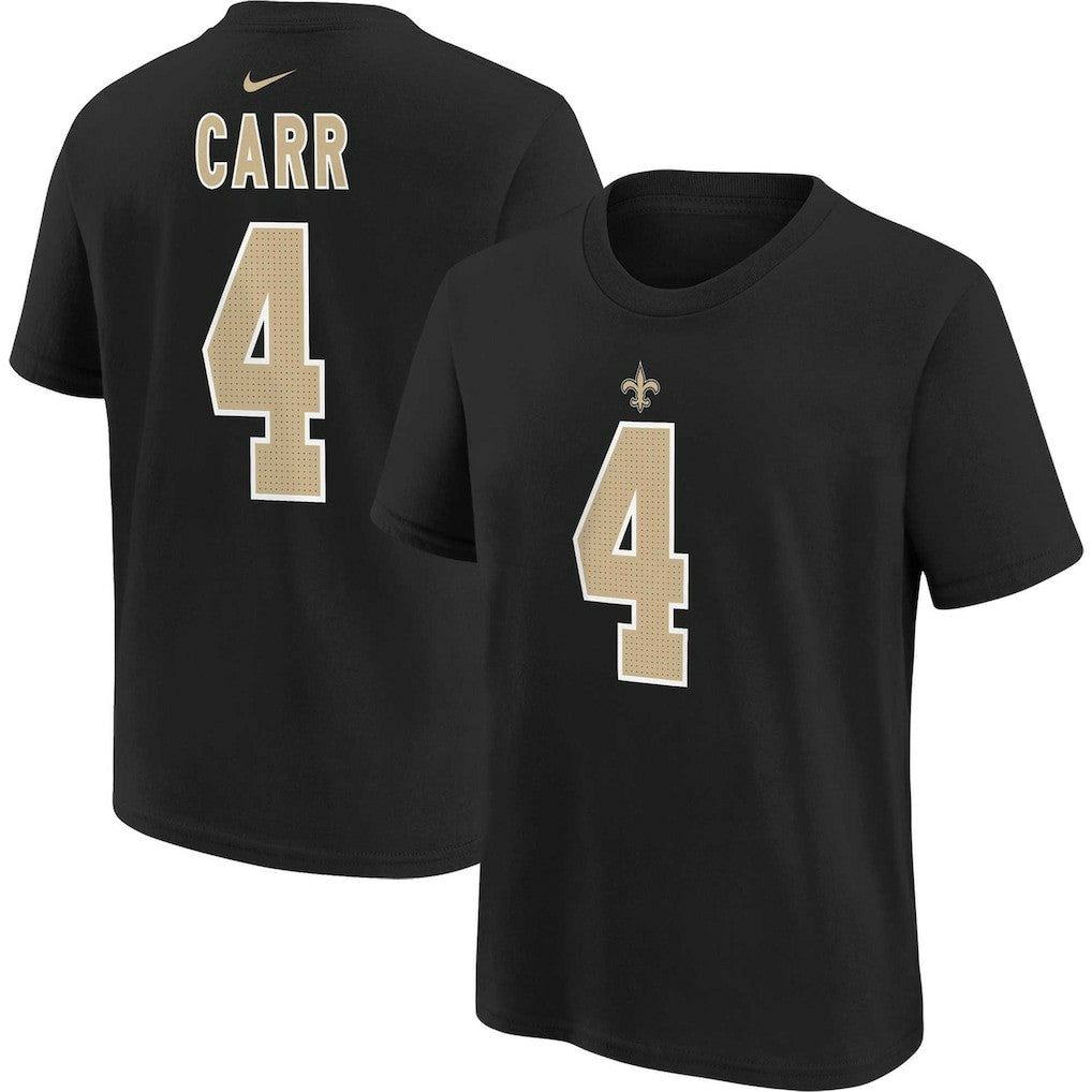 Derek Carr  Youth Player Name & Number T-Shirt - New Orleans Saints