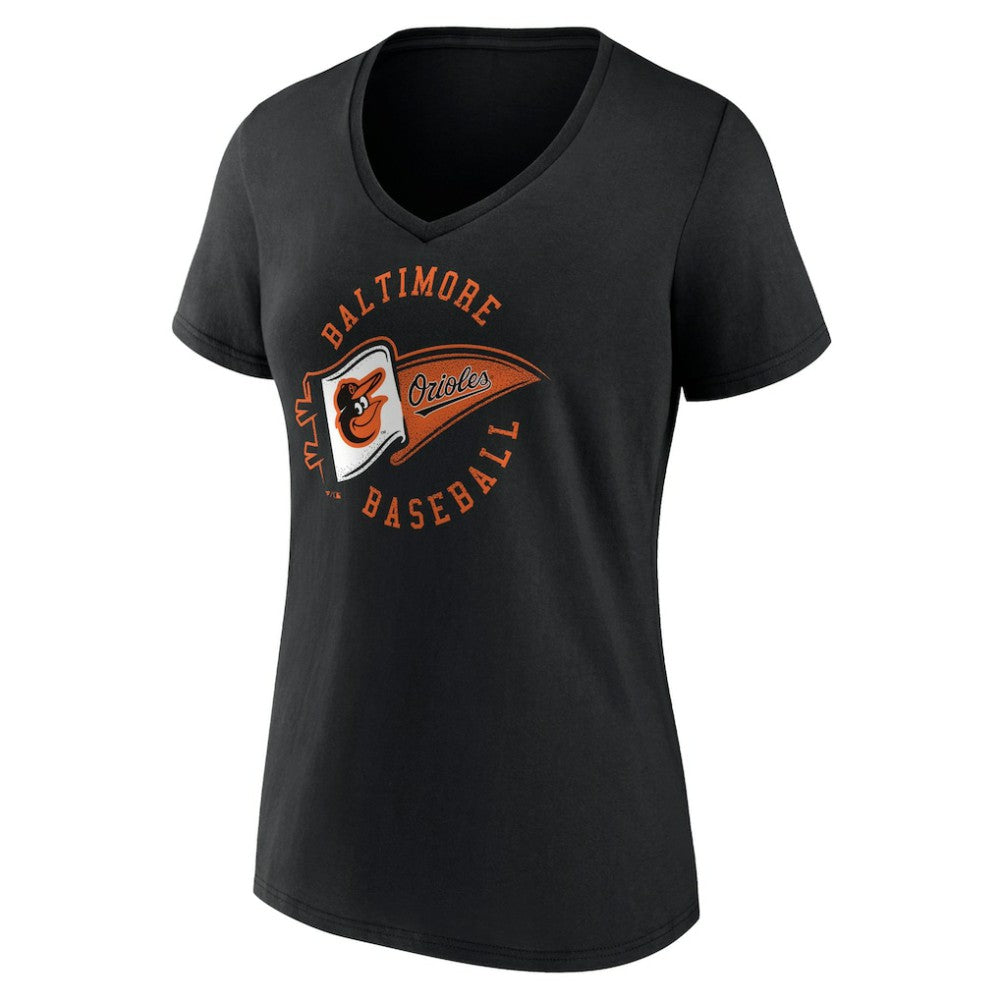 MLB Baltimore Orioles Women's Hometown Baltimore Pennant V-Neck T-Shirt