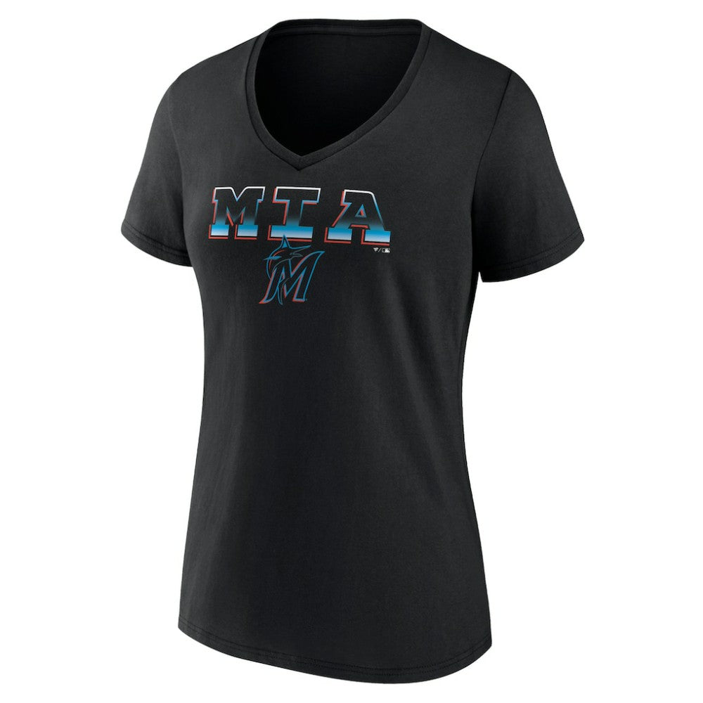MLB Miami Marlins Women's Hometown Baseball 305 V-Neck T-Shirt