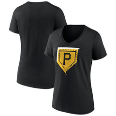 MLB Pittsburgh Pirates Women's Hometown Steel Plate V-Neck T-Shirt