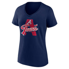 MLB Atlanta Braves Women's Hometown A Town Map V-Neck T-Shirt