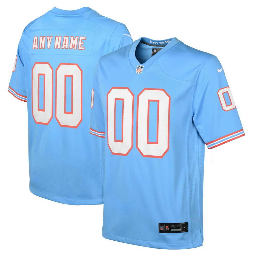 Youth Oilers Throwback Custom Game Jersey - Tennessee Titans