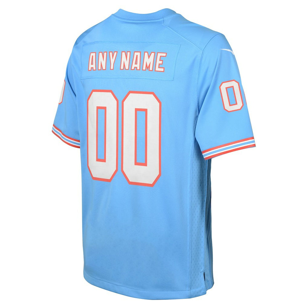 Youth Oilers Throwback Custom Game Jersey - Tennessee Titans