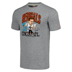Joe Burrow  Homage Unisex Caricature Player Tri-Blend T-Shirt - Cincinnati Bengals