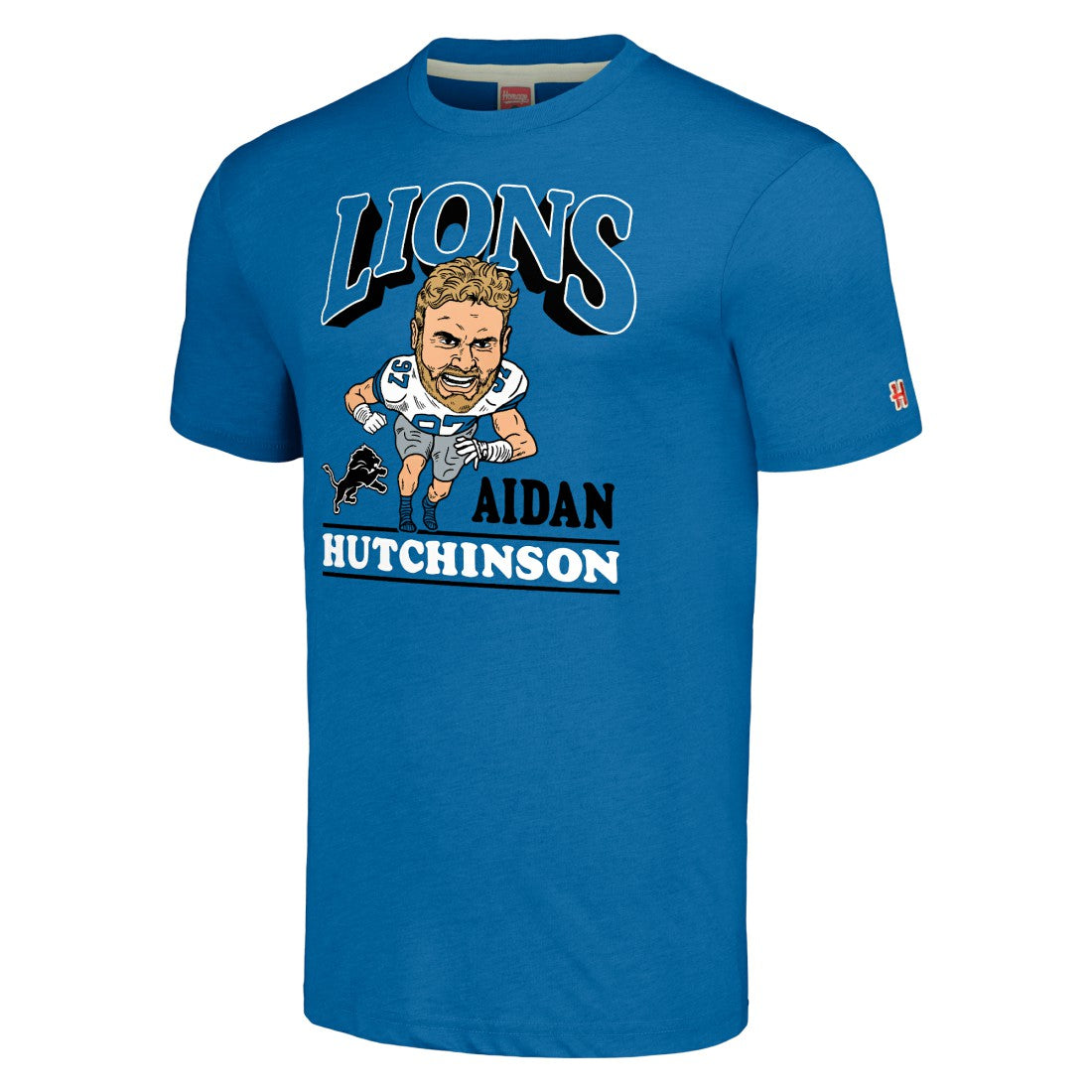 Aidan Hutchinson  Homage Unisex Caricature Player Tri-Blend T-Shirt - Detroit Lions