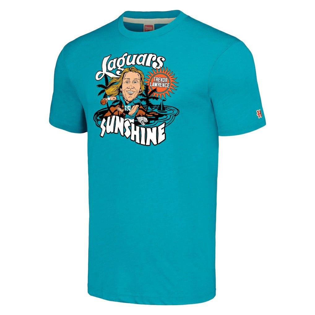 Trevor Lawrence  Homage Unisex Caricature Player Tri-Blend T-Shirt - Jacksonville Jaguars