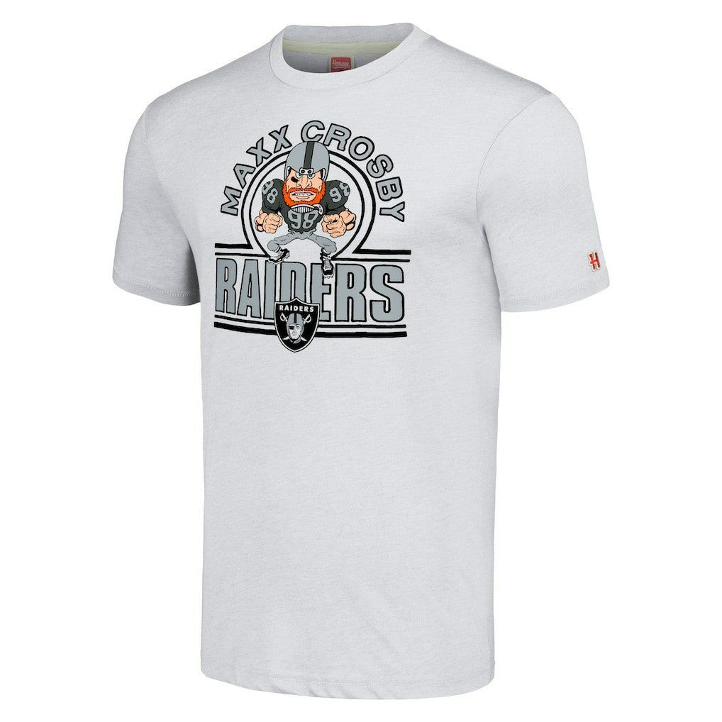 Maxx Crosby  Homage Unisex Caricature Player Tri-Blend T-Shirt - Las Vegas Raiders