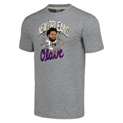 Chris Olave  Homage Unisex Caricature Player Tri-Blend T-Shirt - New Orleans Saints