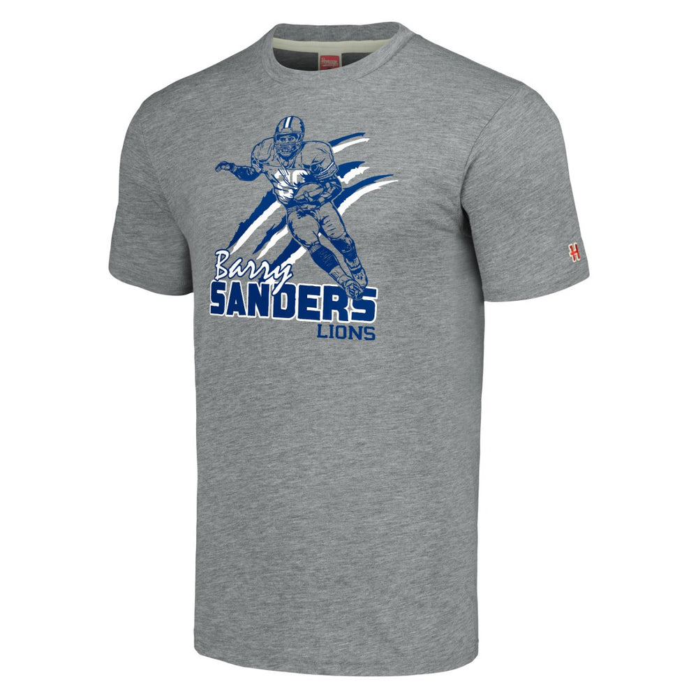 Barry Sanders  Homage Unisex Caricature Retired Player Tri-Blend T-Shirt - Detroit Lions