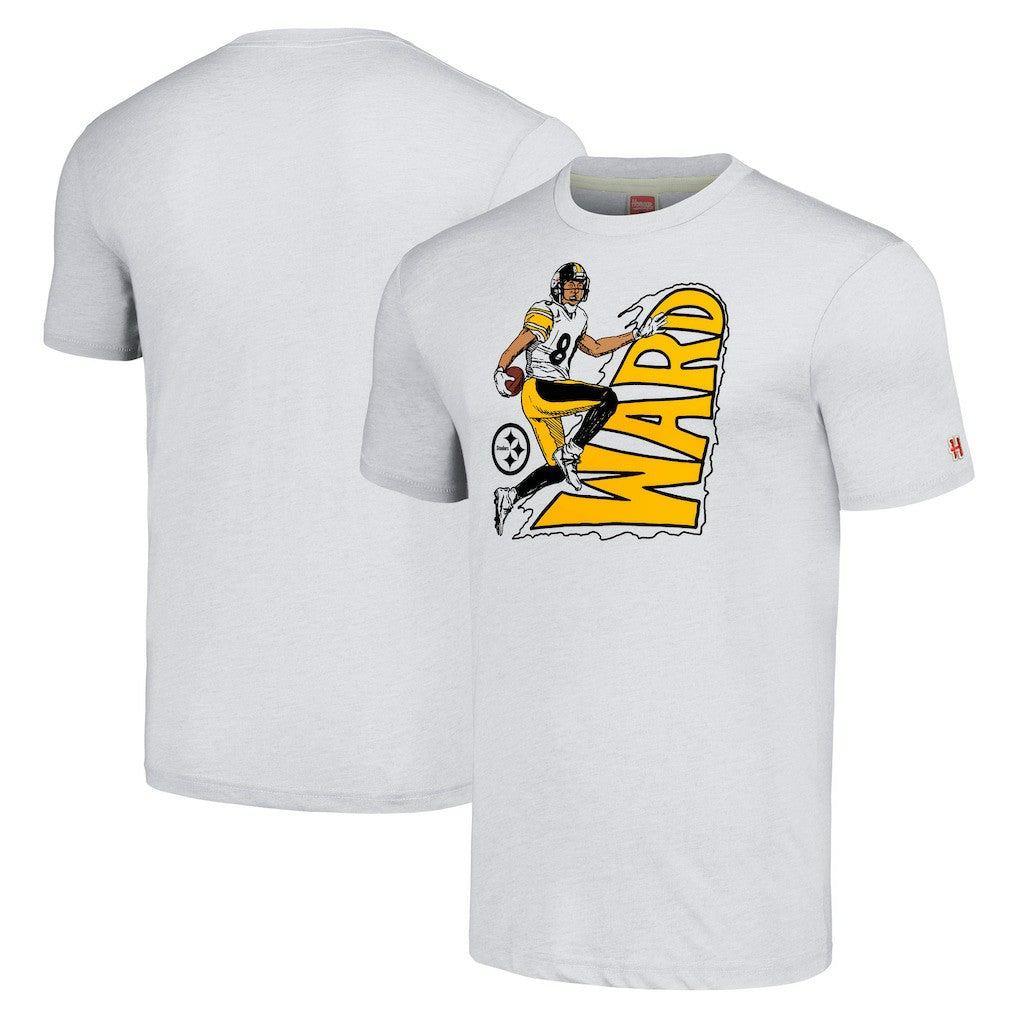 Hines Ward  Homage Unisex Caricature Retired Player Tri-Blend T-Shirt - Pittsburgh Steelers