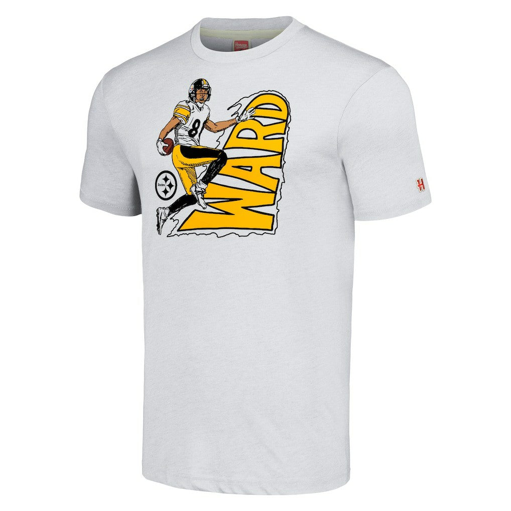 Hines Ward  Homage Unisex Caricature Retired Player Tri-Blend T-Shirt - Pittsburgh Steelers