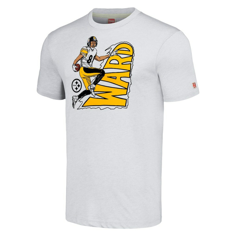 Hines Ward  Homage Unisex Caricature Retired Player Tri-Blend T-Shirt - Pittsburgh Steelers