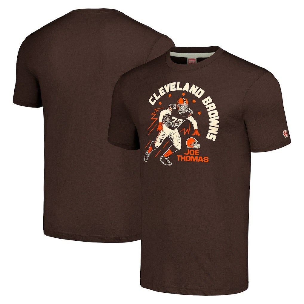 Joe Thomas  Homage Unisex Caricature Retired Player Tri-Blend T-Shirt - Cleveland Browns