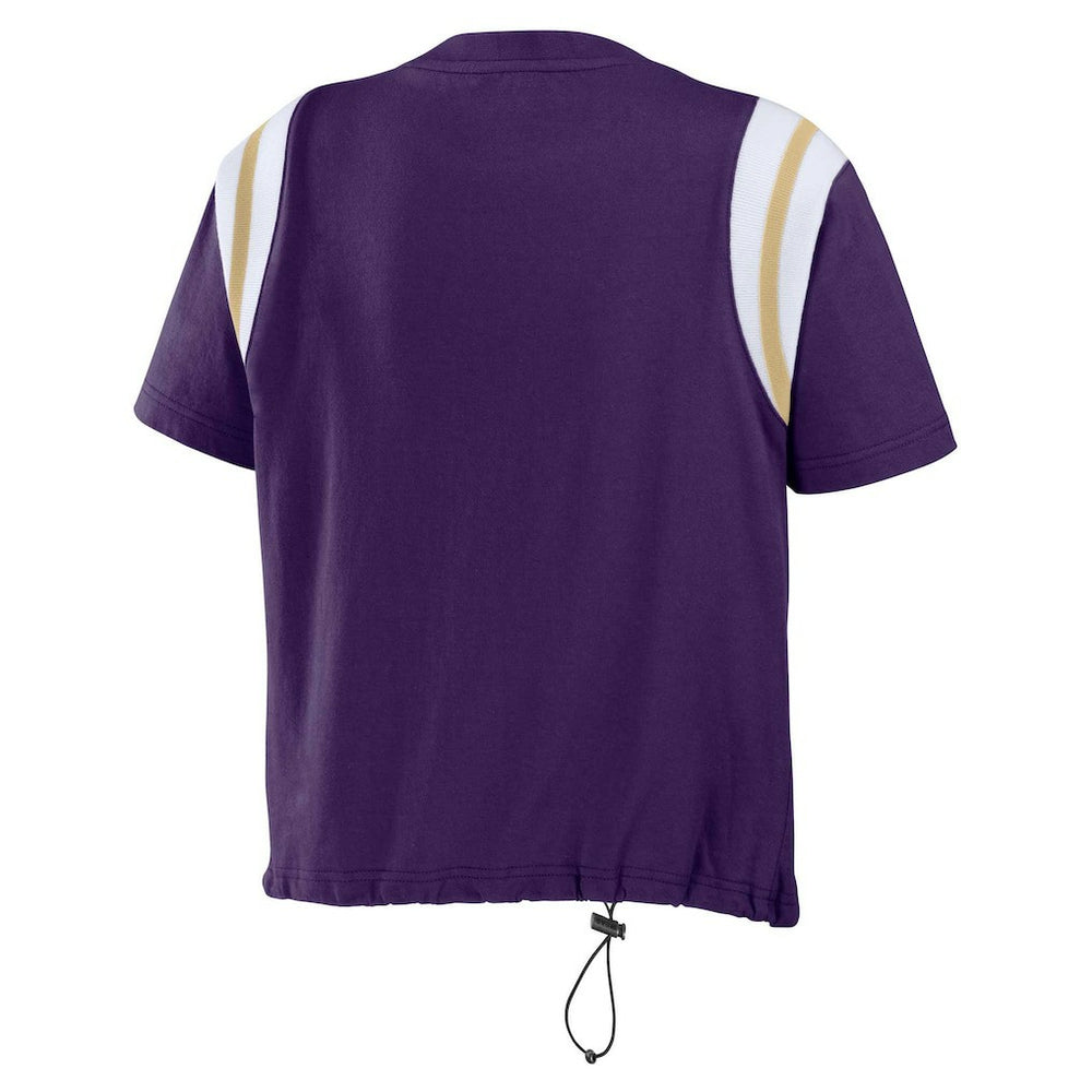 WEAR by Erin Andrews Women's Cinched Colorblock T-Shirt - Baltimore Ravens