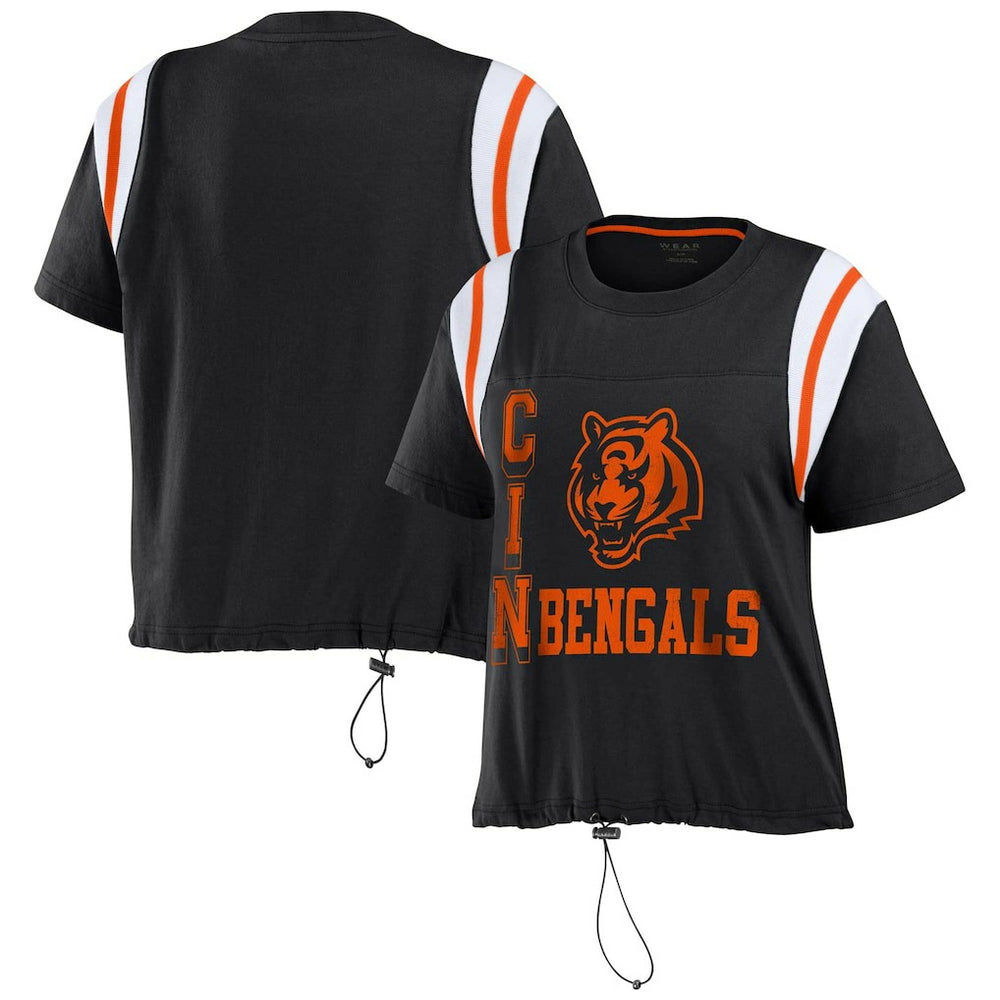 WEAR by Erin Andrews Women's Cinched Colorblock T-Shirt - Cincinnati Bengals