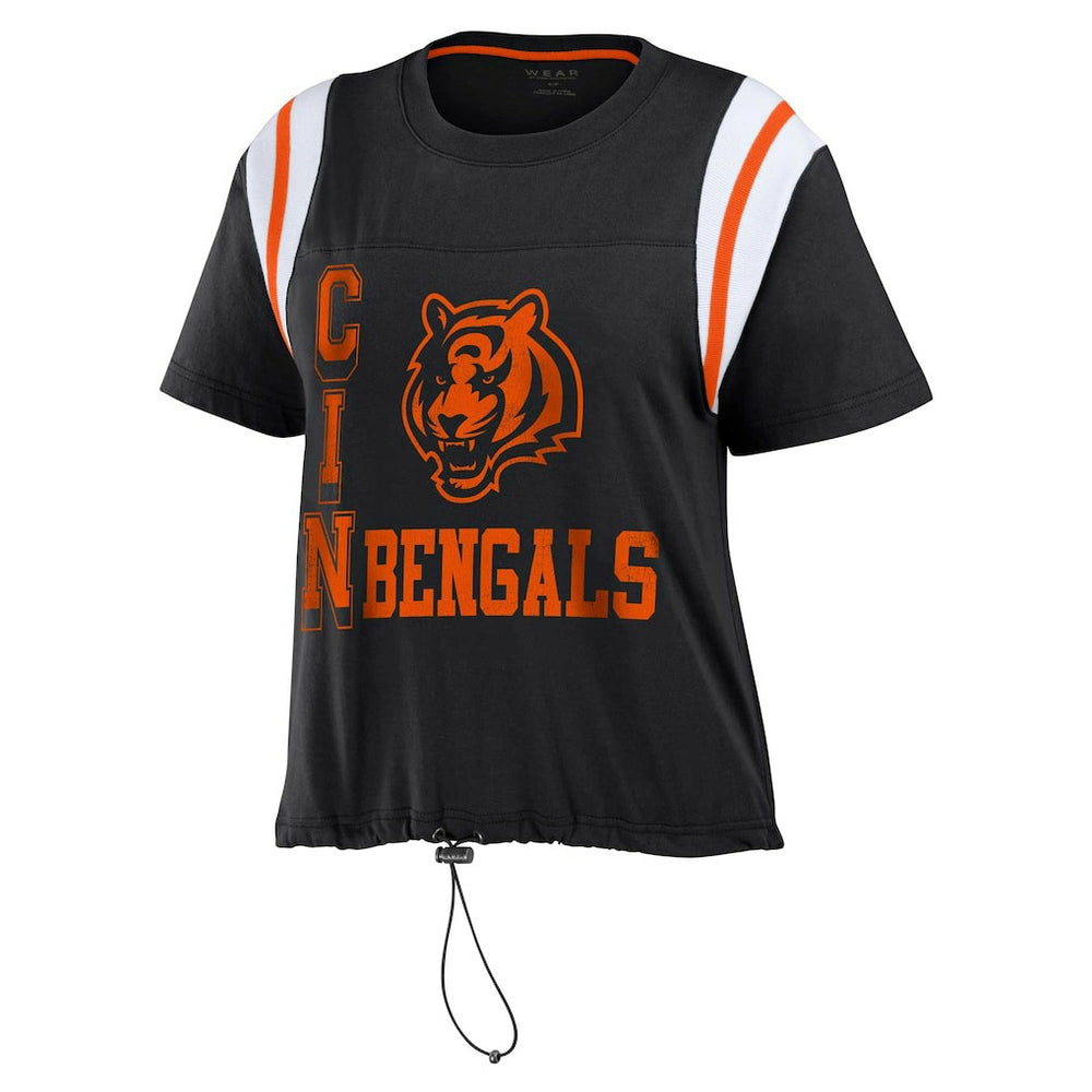WEAR by Erin Andrews Women's Cinched Colorblock T-Shirt - Cincinnati Bengals