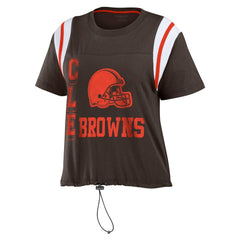 WEAR by Erin Andrews Women's Cinched Colorblock T-Shirt - Cleveland Browns