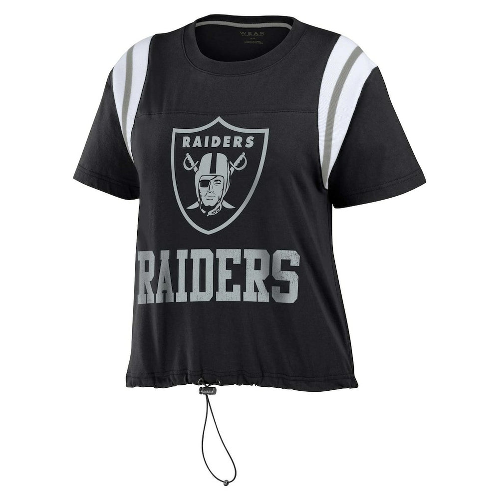 WEAR by Erin Andrews Women's Cinched Colorblock T-Shirt - Las Vegas Raiders