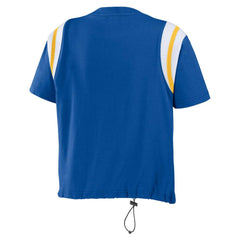 WEAR by Erin Andrews Women's Cinched Colorblock T-Shirt - Los Angeles Rams
