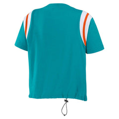 WEAR by Erin Andrews Women's Cinched Colorblock T-Shirt - Miami Dolphins