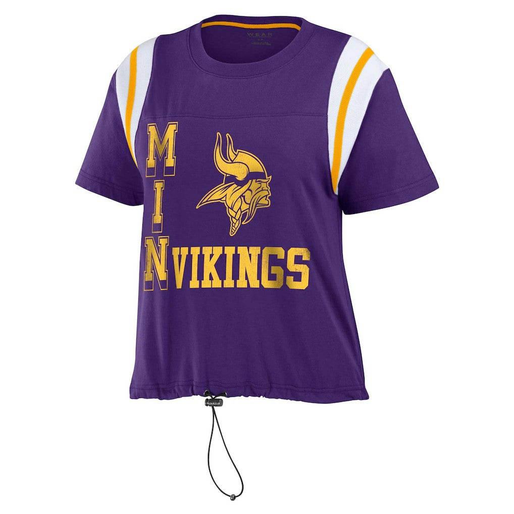 WEAR by Erin Andrews Women's Cinched Colorblock T-Shirt - Minnesota Vikings