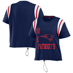 WEAR by Erin Andrews Women's Cinched Colorblock T-Shirt - New England Patriots