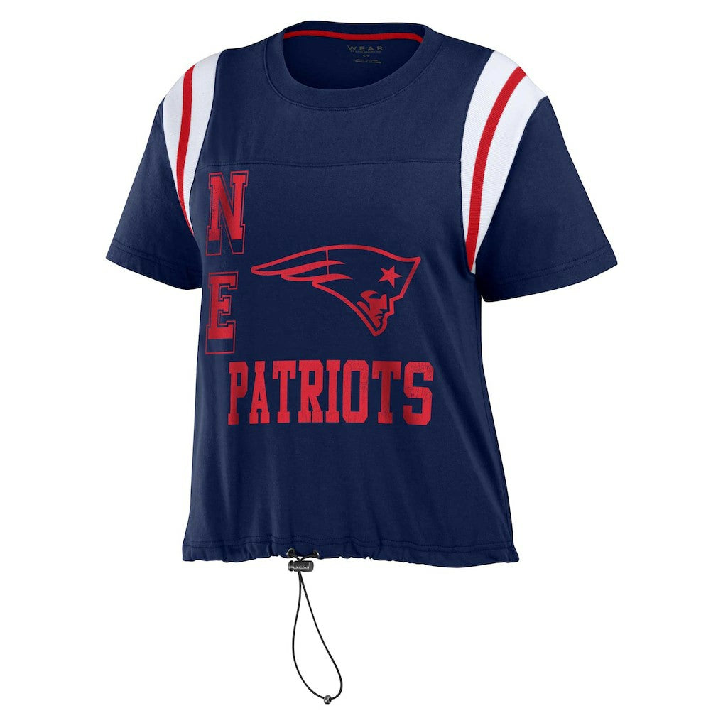 WEAR by Erin Andrews Women's Cinched Colorblock T-Shirt - New England Patriots