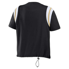 WEAR by Erin Andrews Women's Cinched Colorblock T-Shirt - New Orleans Saints