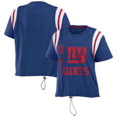 WEAR by Erin Andrews Women's Cinched Colorblock T-Shirt - New York Giants