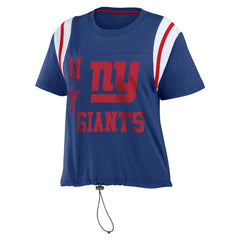 WEAR by Erin Andrews Women's Cinched Colorblock T-Shirt - New York Giants