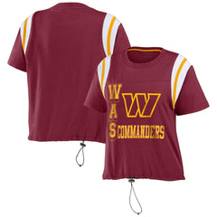 WEAR by Erin Andrews Women's Cinched Colorblock T-Shirt - Washington Commanders