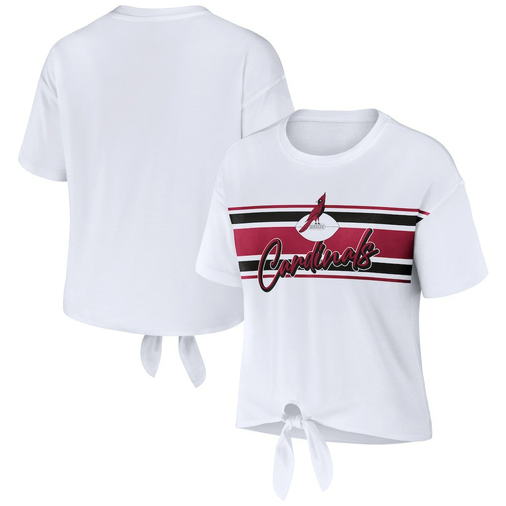 WEAR by Erin Andrews Women's Front Tie Retro T-Shirt - Arizona Cardinals