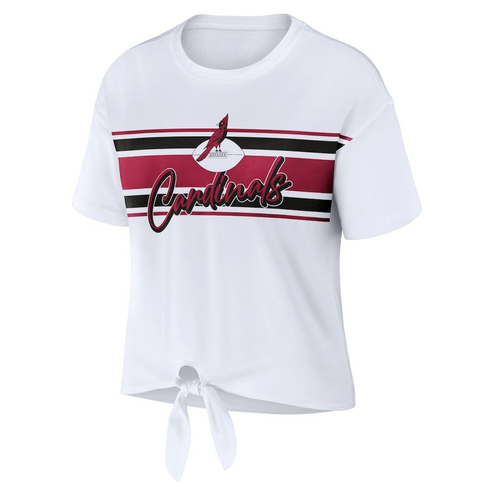 WEAR by Erin Andrews Women's Front Tie Retro T-Shirt - Arizona Cardinals