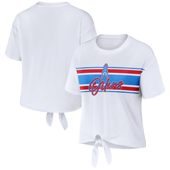 WEAR by Erin Andrews Women's Front Tie Retro T-Shirt - Tennessee Titans