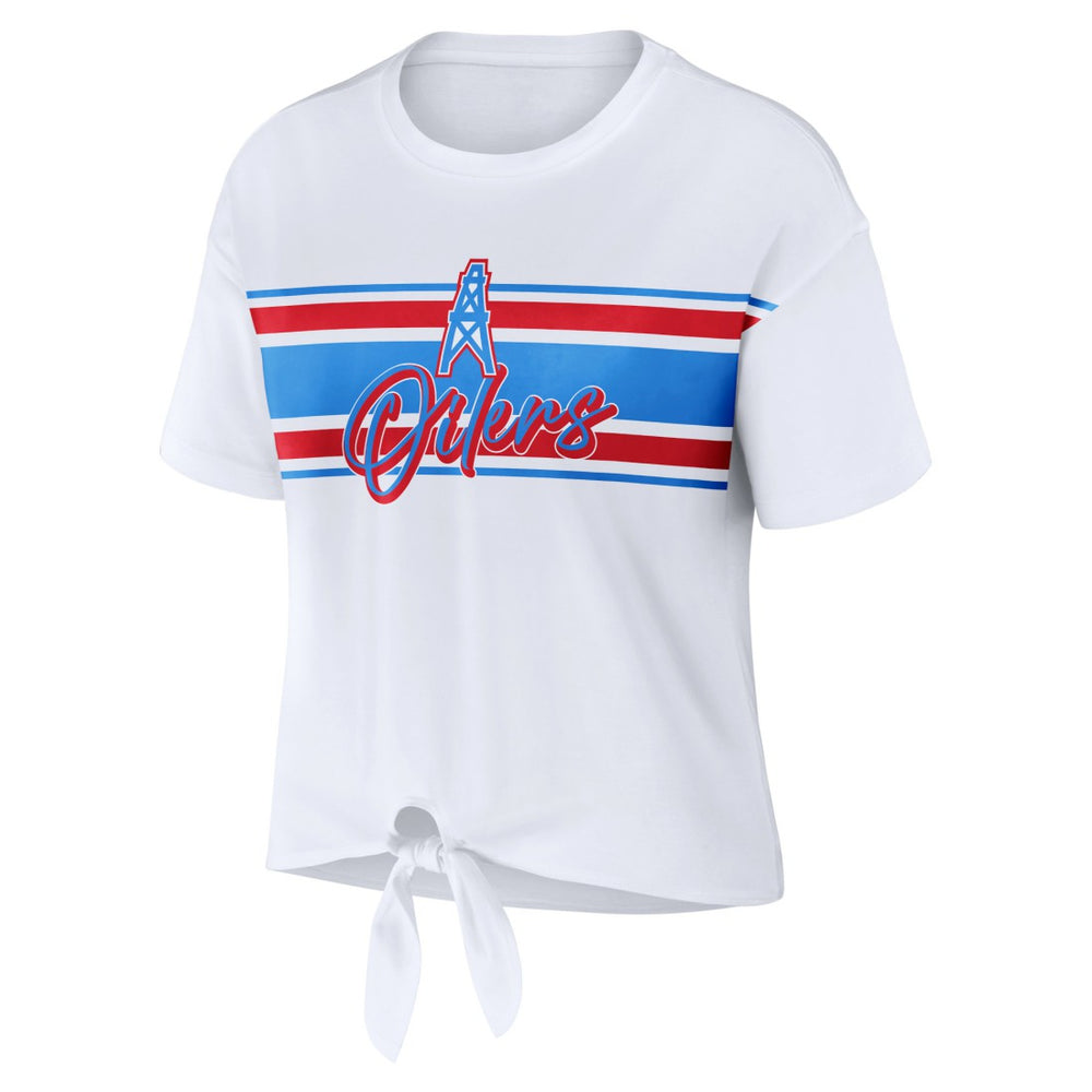 WEAR by Erin Andrews Women's Front Tie Retro T-Shirt - Tennessee Titans