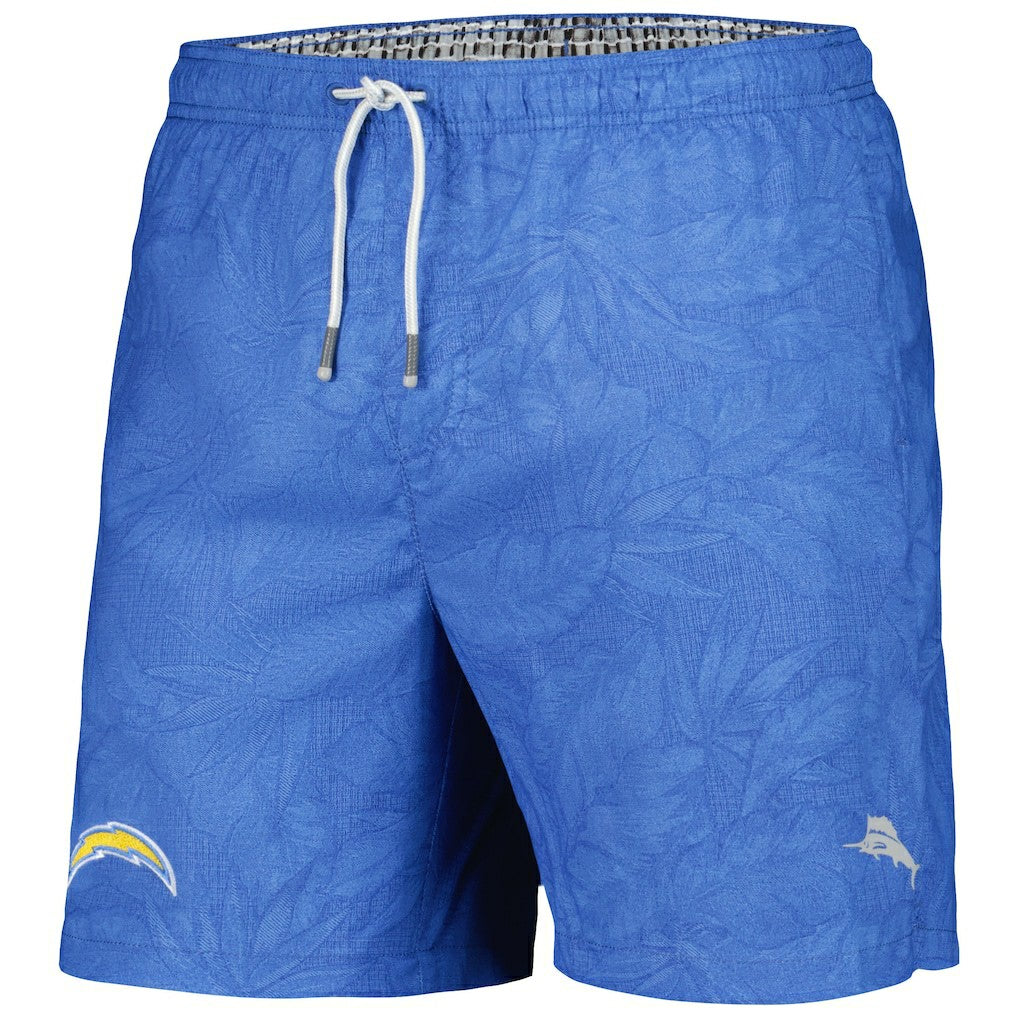 Naples Layered Leaves Swim Shorts - Los Angeles Chargers