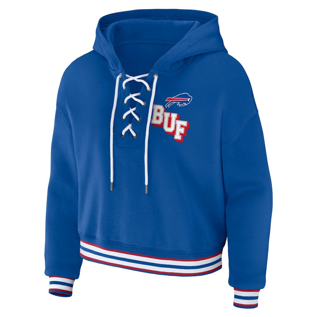 WEAR by Erin Andrews Women's Lace-Up Pullover Hoodie - Buffalo Bills